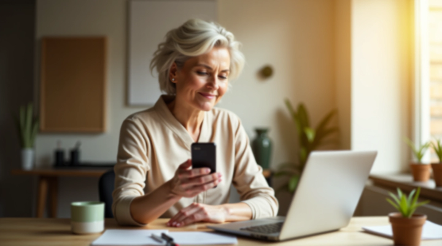 Adult learner using social media on multiple devices
