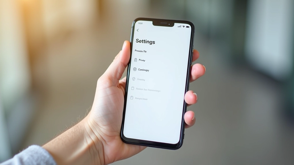Smartphone screen showing privacy settings options on a social media platform